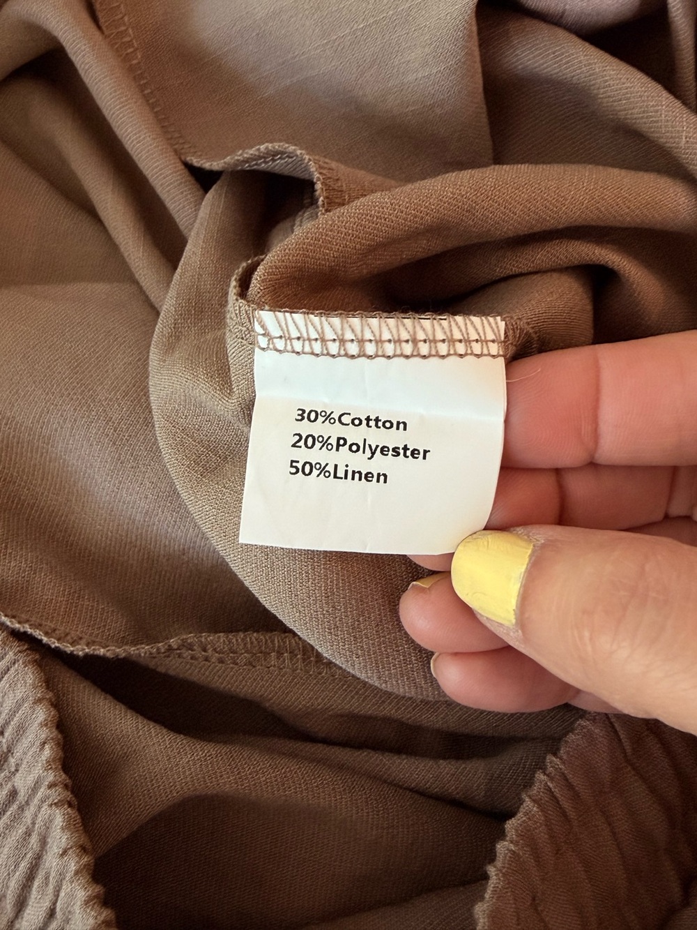 Wide-Leg Drawstring Pants Tulip Hem in Beige #335 - Picture 16 of 16